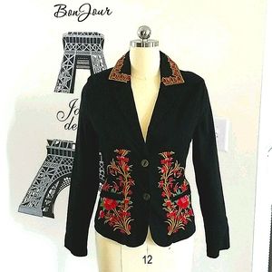 New..WE... black embroidered... fitted jacket